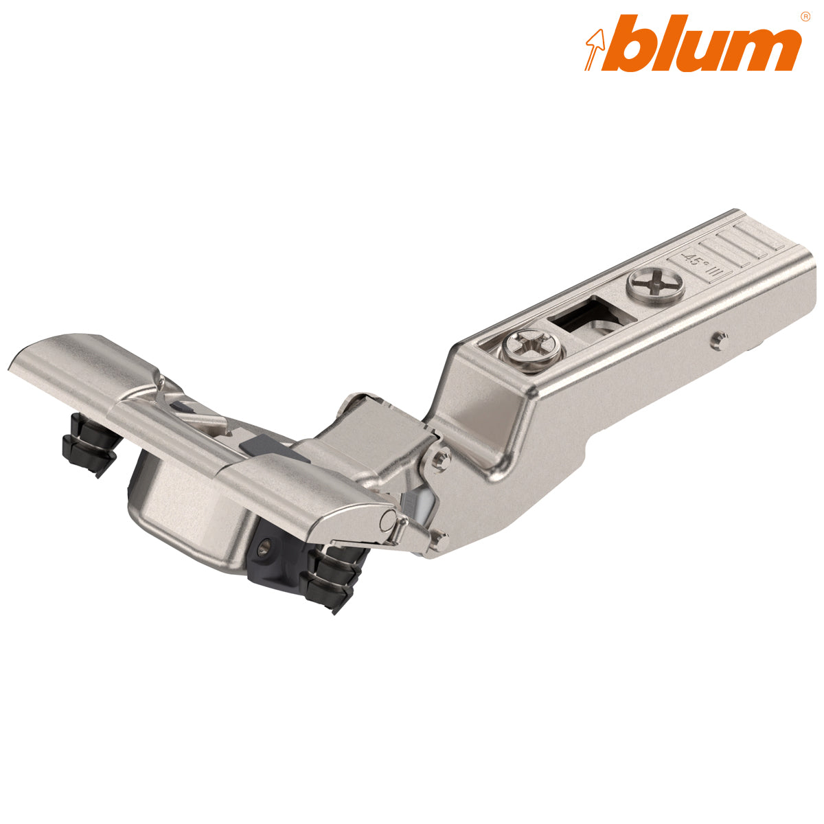 BLUM CLIP BLUMOTION ANGLED HINGE -45deg lll MAX OVERLAY INSERTA by JULIUS BLUM UK LTD