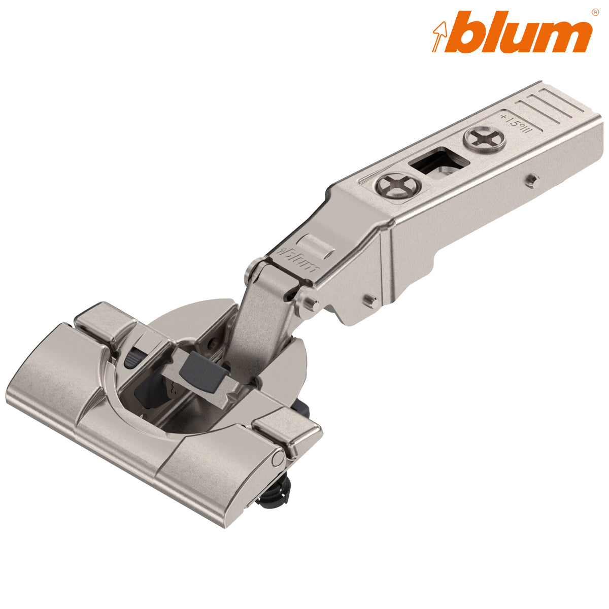 BLUM CLIP BLUMOTION ANGLED HINGE +15deg lll MAX OVERLAY INSERTA by JULIUS BLUM UK LTD