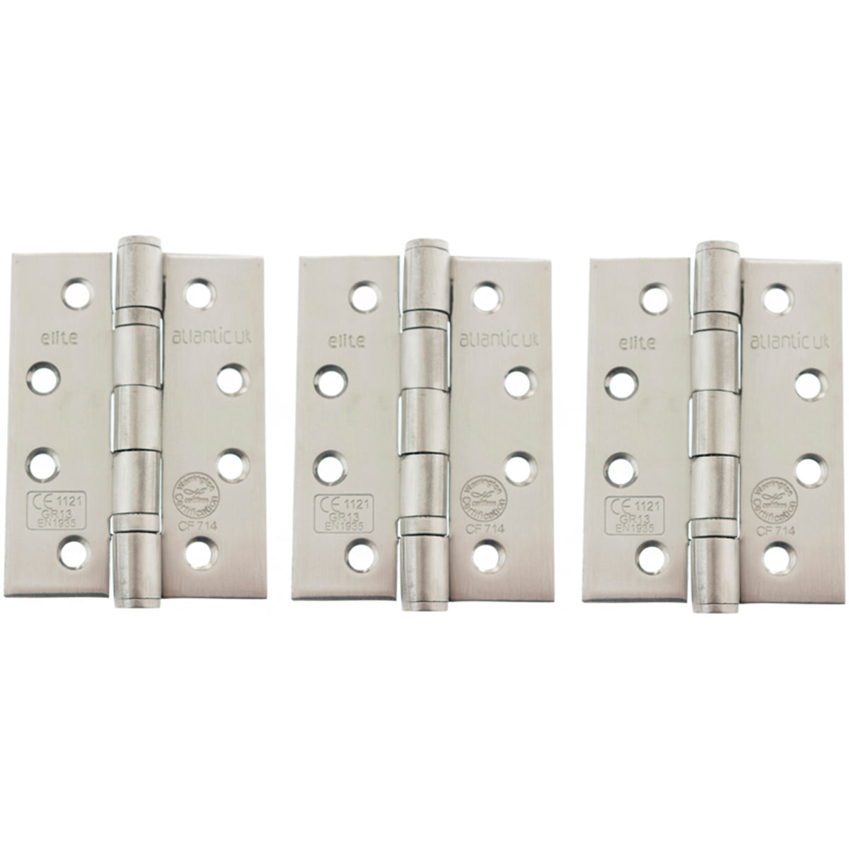 BALL BEARING G13 BUTT HINGE 102x76x3 SSS SET3
