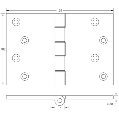 PROJECTION HINGE 102x151x3.5 BRS/PCP J9036PC