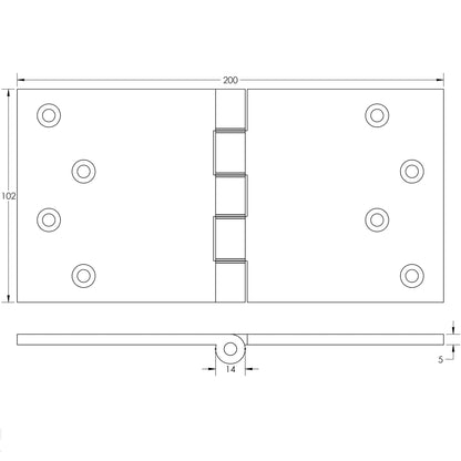 PROJECTION HINGE 102x200x4.5 BRS/SCP J9037SC