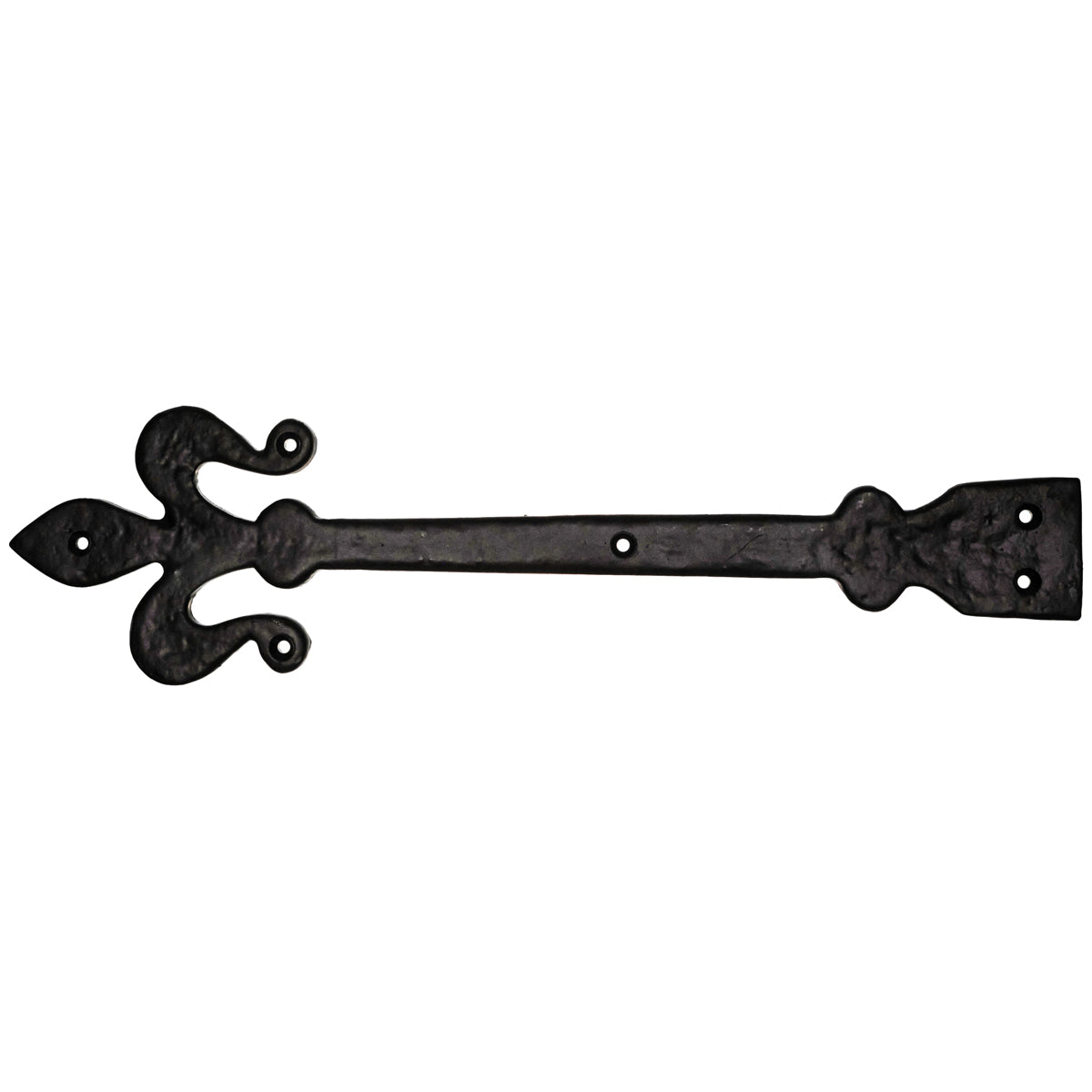 BLACK ANTIQUE FLEUR-DE-LYS PATTERN HINGE FRONT 406 ABK PR
