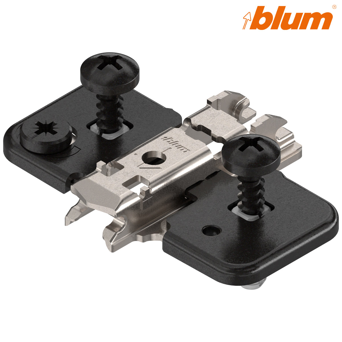 BLUM CLIP MOUNTING PLATE CRUCIFORM 00 EXPANDO HA CAM ST/ONYX