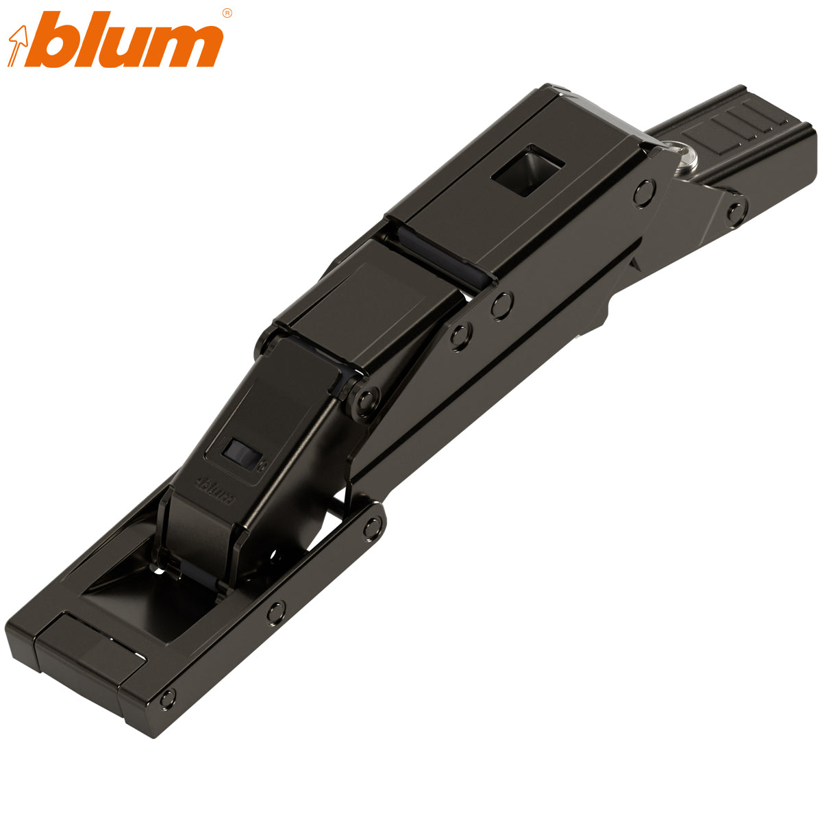 BLUM CLIP BLUMOTION CRISTALLO GLASS HINGE 110deg OVERLAY GLUE-ON ONYX by JULIUS BLUM UK LTD