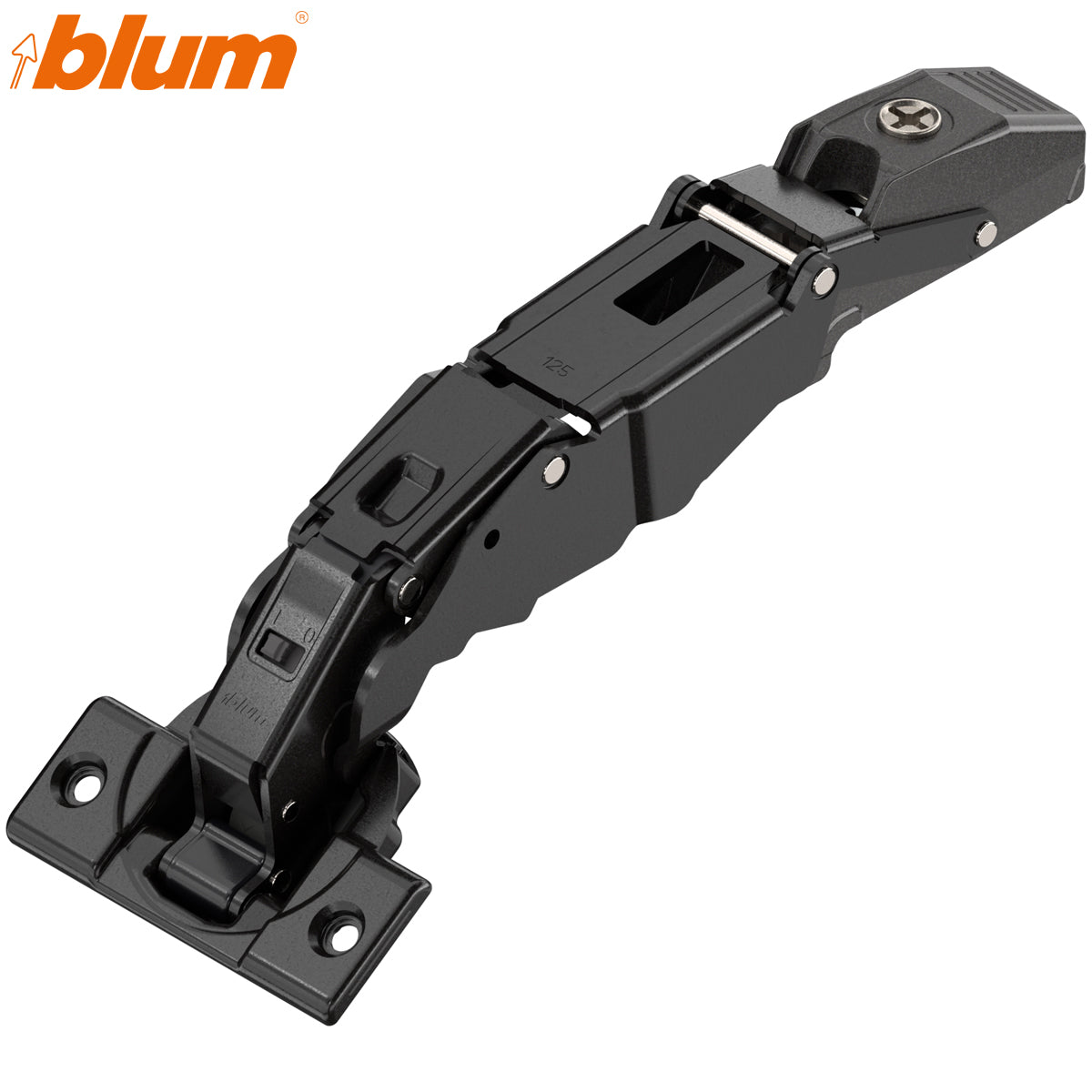 BLUM CLIP BLUMOTION PROFILE HINGE 0-PROTRUSION 125deg OVERLAY SCREW-ON ONYX by JULIUS BLUM UK LTD