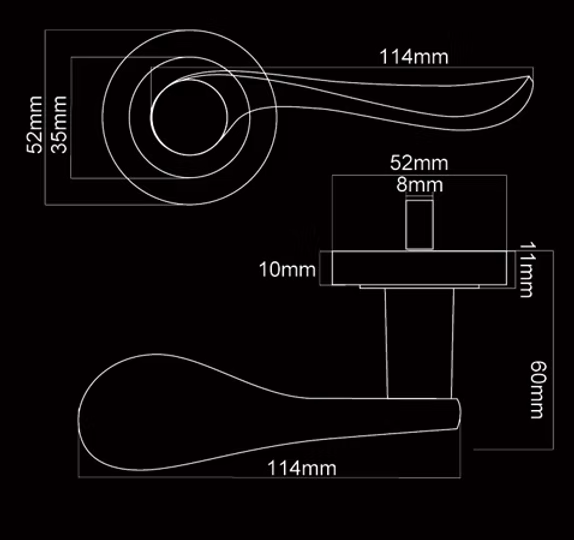 WAVE LEVER HANDLE+ROSE 124x51 SNP