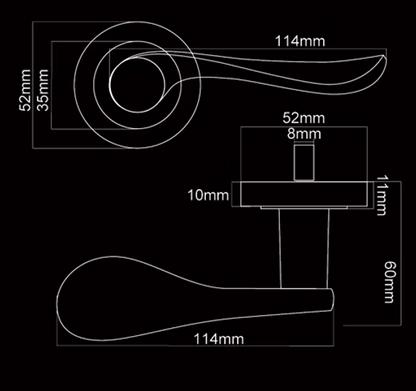 WAVE LEVER HANDLE+ROSE 124x51 SNP