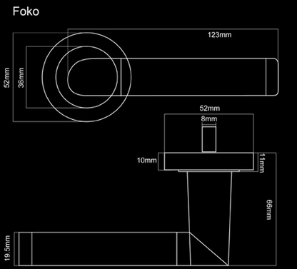 FOKO LEVER HANDLE+ROSE 120x51 SCP