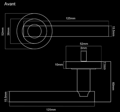 AVANT LEVER HANDLE+ROSE 121x51 SCP