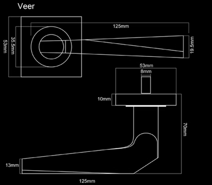 VEER LEVER HANDLE+SQROSE 140x53 SCP