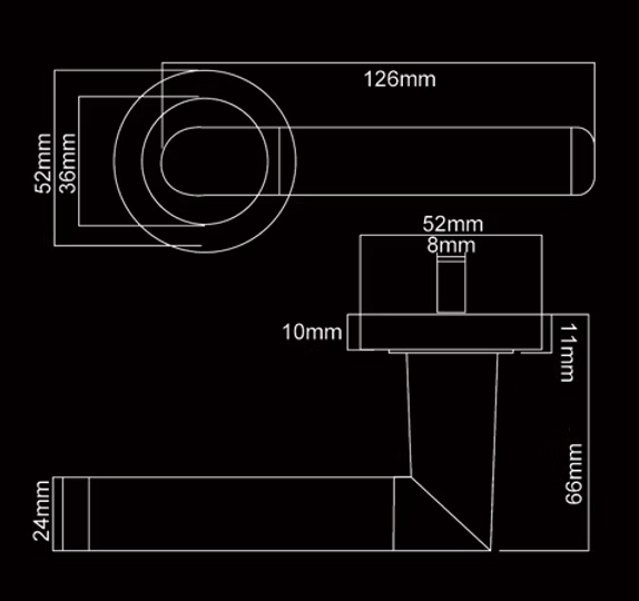 AZTEC LEVER HANDLE+ROSE 129x53 SCP