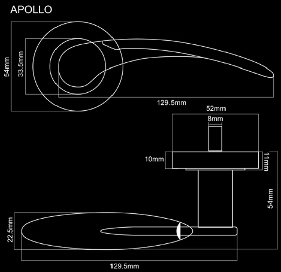 APOLLO LEVER HANDLE+ROSE 130x51 SNP