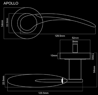 APOLLO LEVER HANDLE+ROSE 130x51 SNP