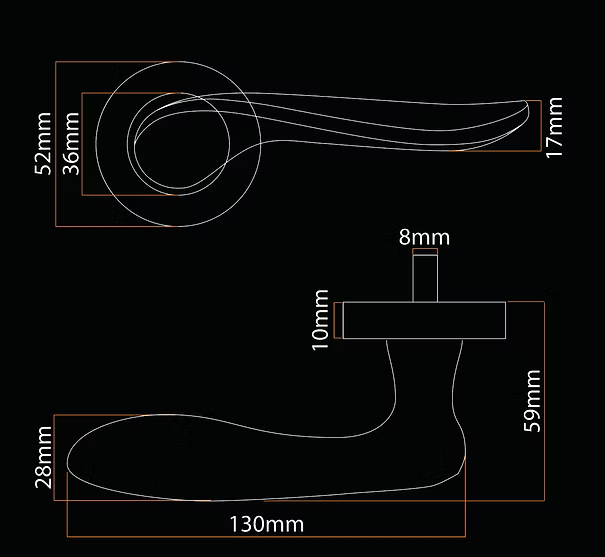 ACHILLES LHANDLE+ROSE 130x55 ABR