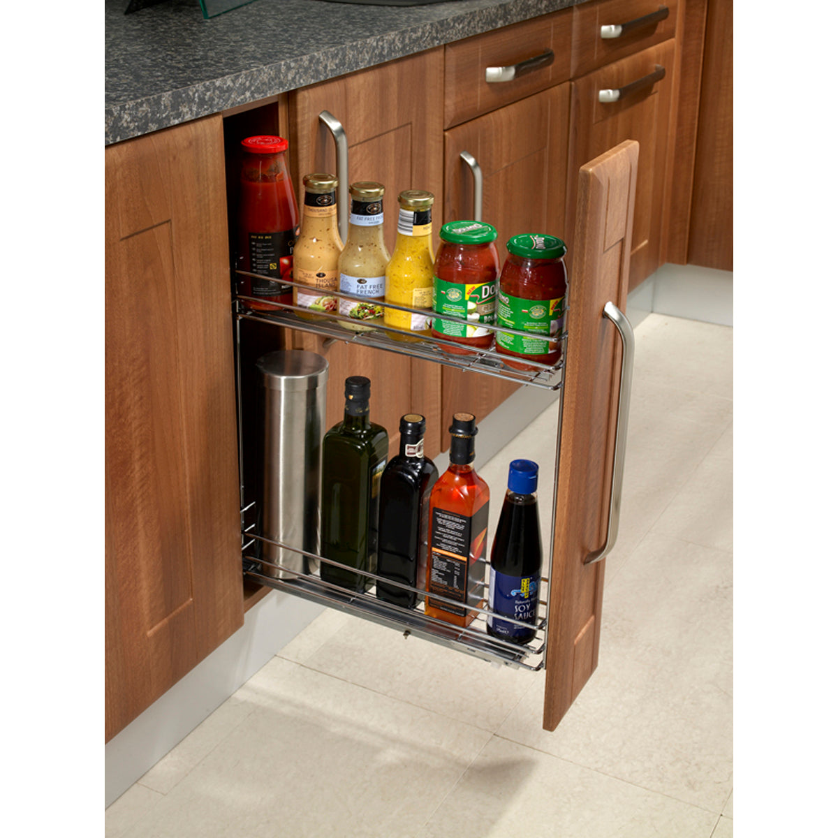 PULLOUT BASKET 2TIER 150+TOWEL RAIL – KA1542R