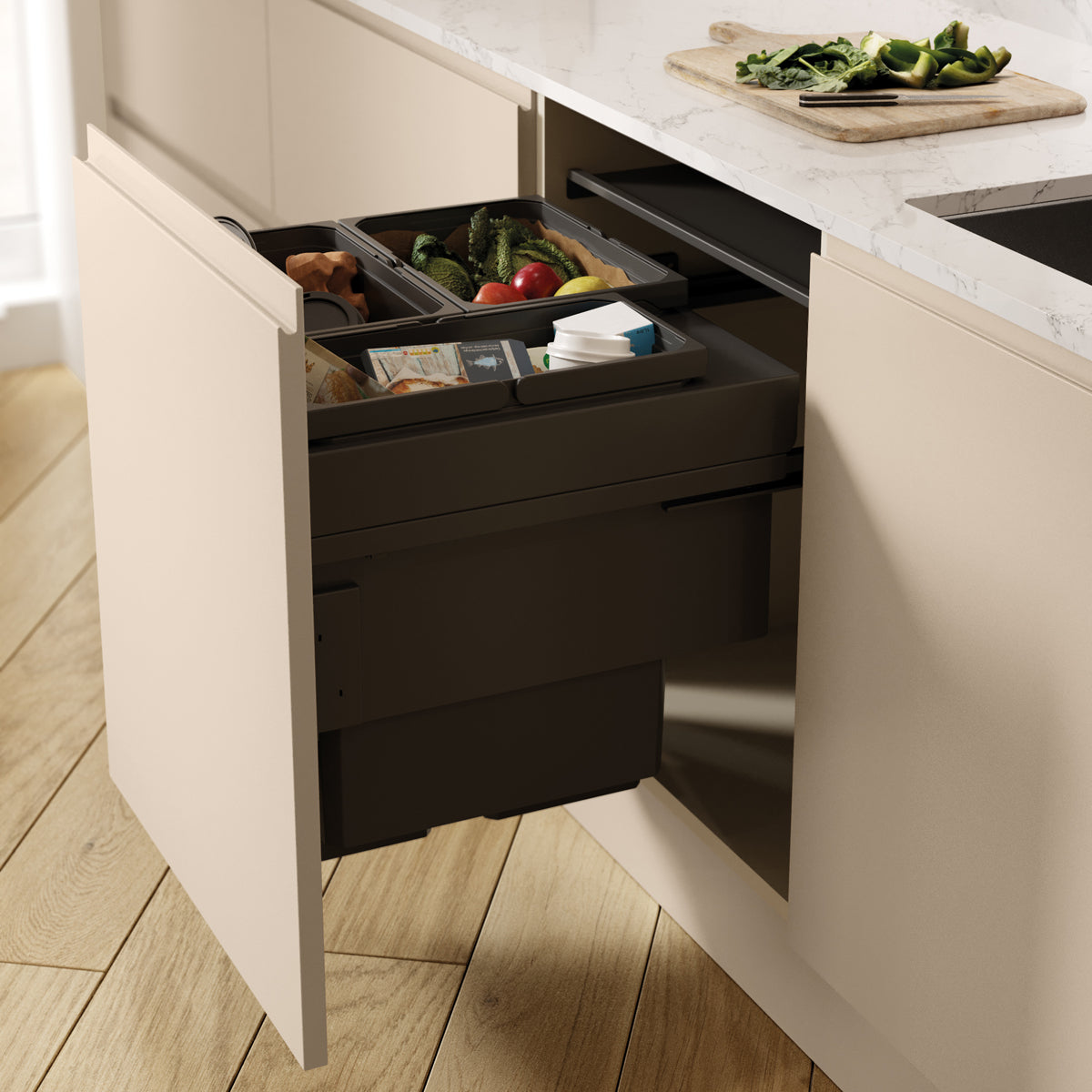 VS ENVI SPACE XX PRO S WASTE BIN 2x32L 1x21L 476x600 LVGY