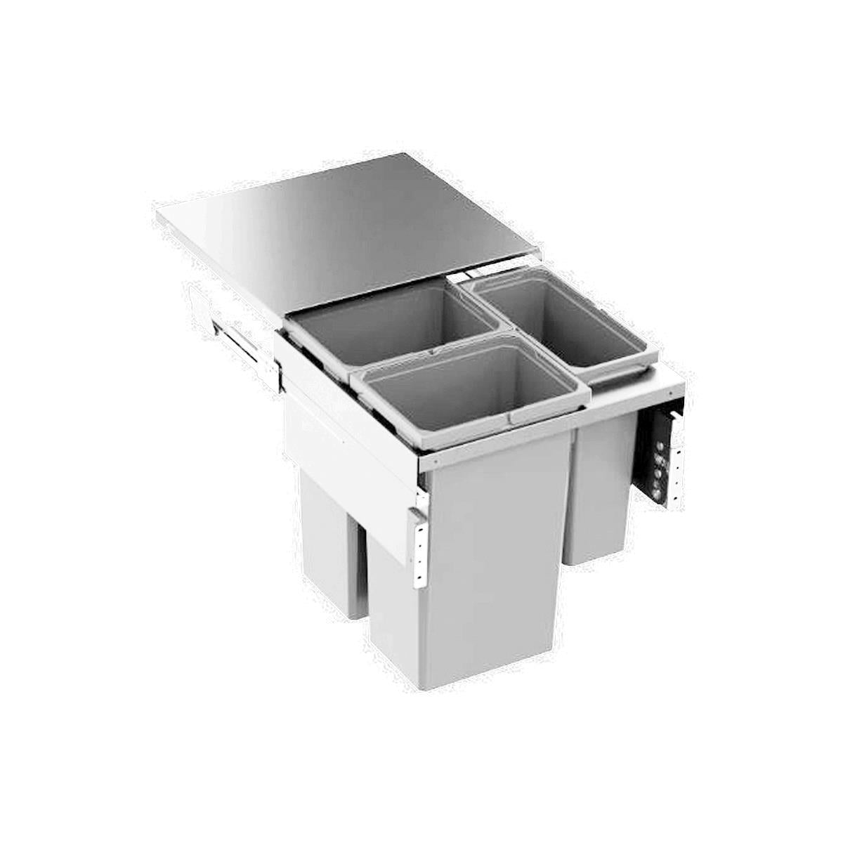 VS ENVI SPACE XX PRO S WASTE BIN 2x32L 1x21L 476x600 LGY