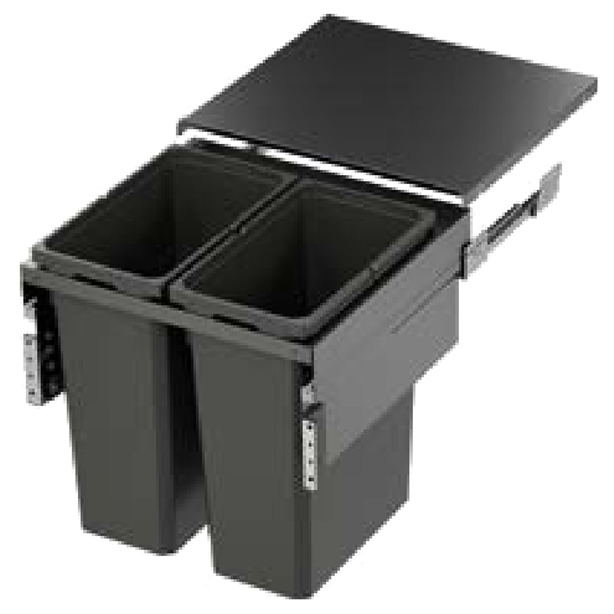 VS ENVI SPACE XX PRO WASTE BIN 2x44L 515x600 LVGY
