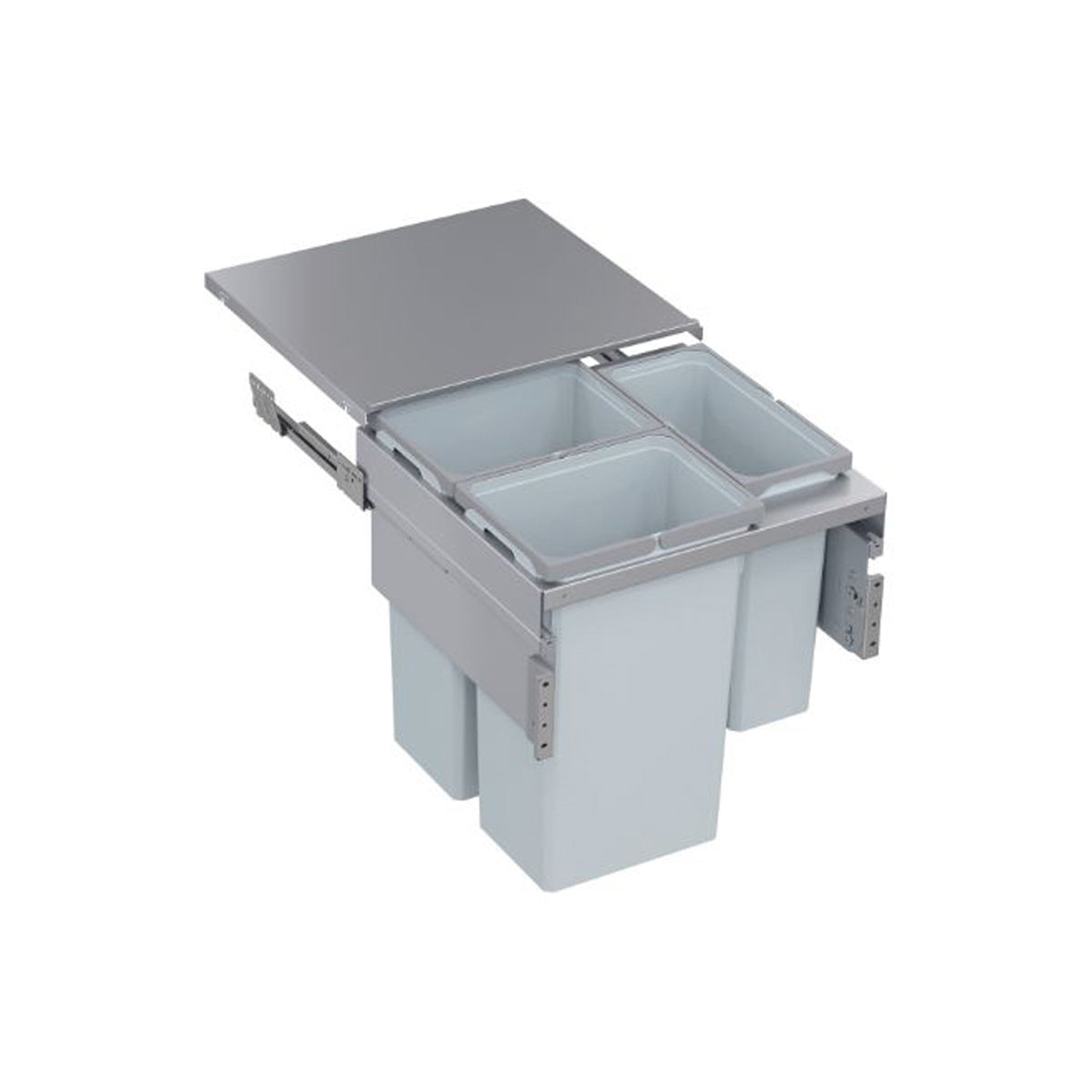VS ENVI SPACE XX PRO WASTE BIN 2x35L 515x500 LGY