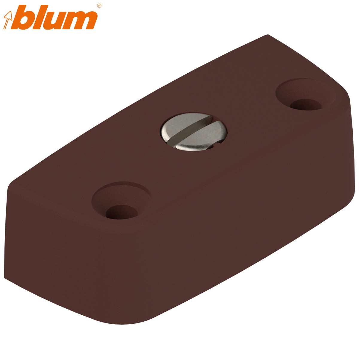 BLUM KNOCKDOWN CONNECTOR HOUSING SCREW-ON NYL/BRN