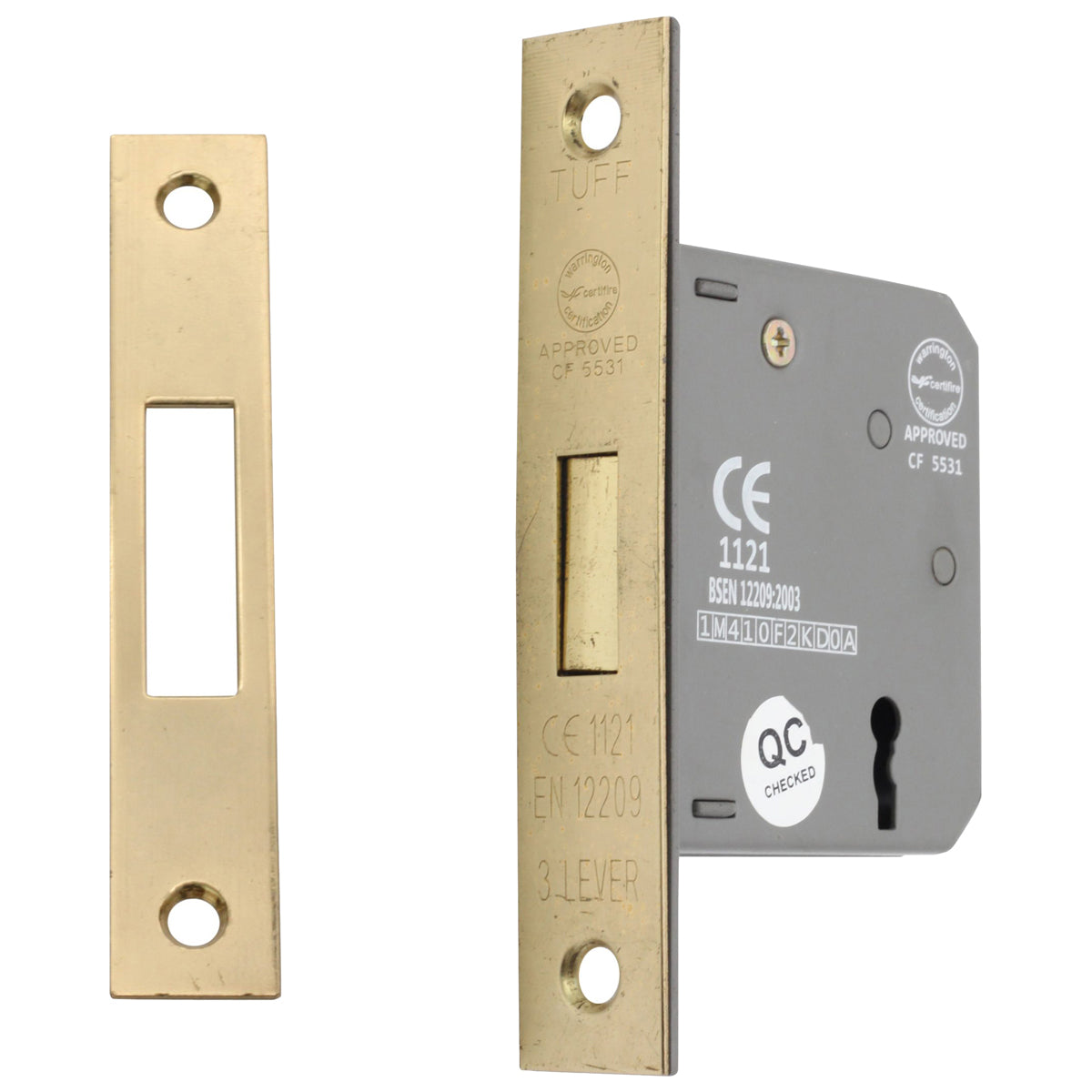 3 LEVER DEAD LOCK CE 120x63 EBR by Spira Brass