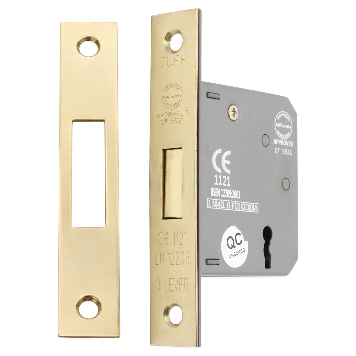 3 LEVER DEAD LOCK CE 120x76 EBR by Spira Brass
