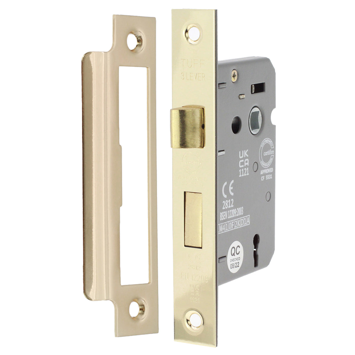 3 LEVER MORTICE SASH LOCK FD60 CE 150x63 EBR by Spira Brass