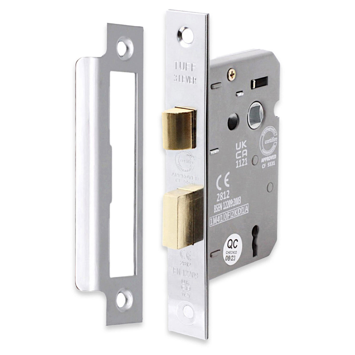 3 LEVER MORTICE SASH LOCK FD60 CE 150x63 PCP by Spira Brass