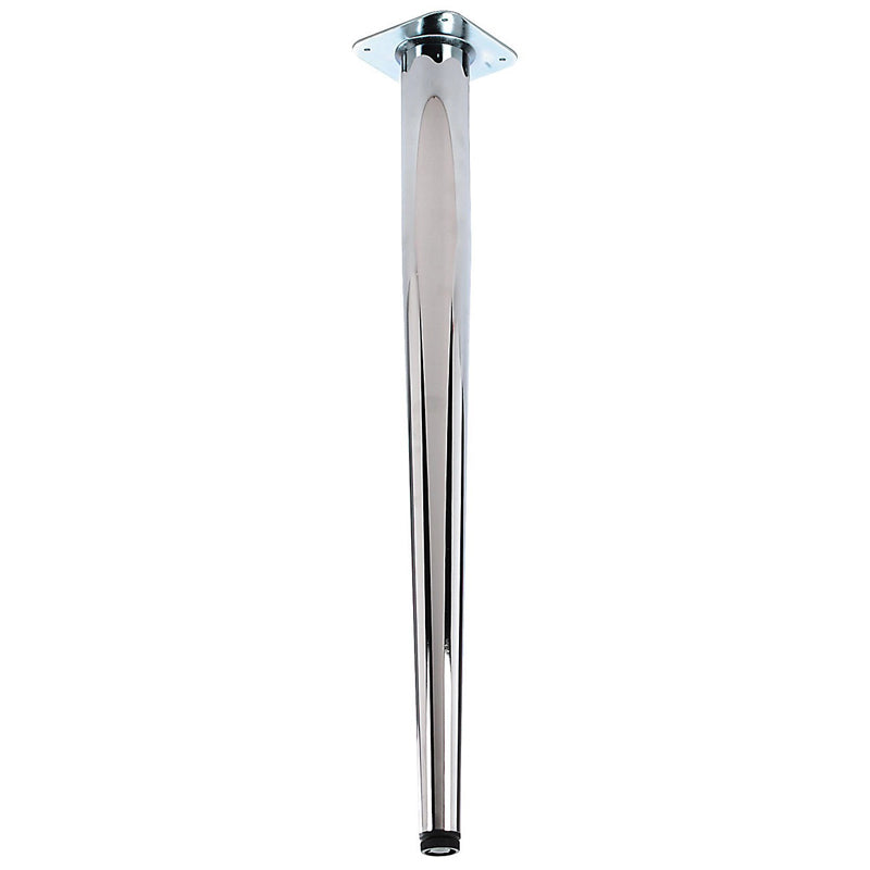 Tapered Worktop Leg 710×60mm — Polished Chrome