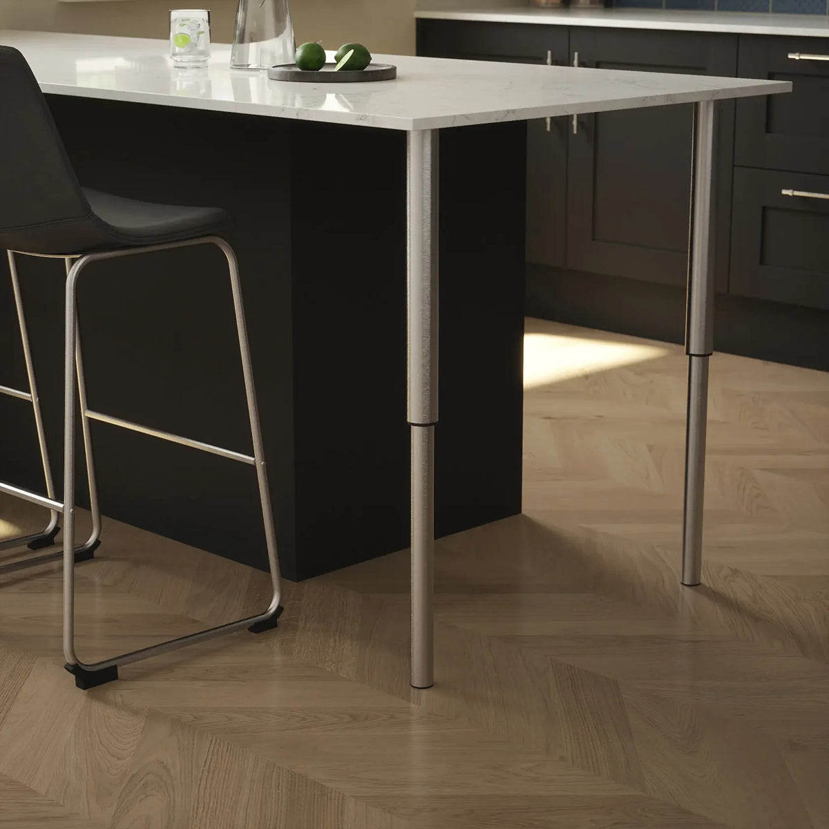 TABLE LEG ROUND ADJ D50x600-0900 BRU by ROTHLEY BURN LTD