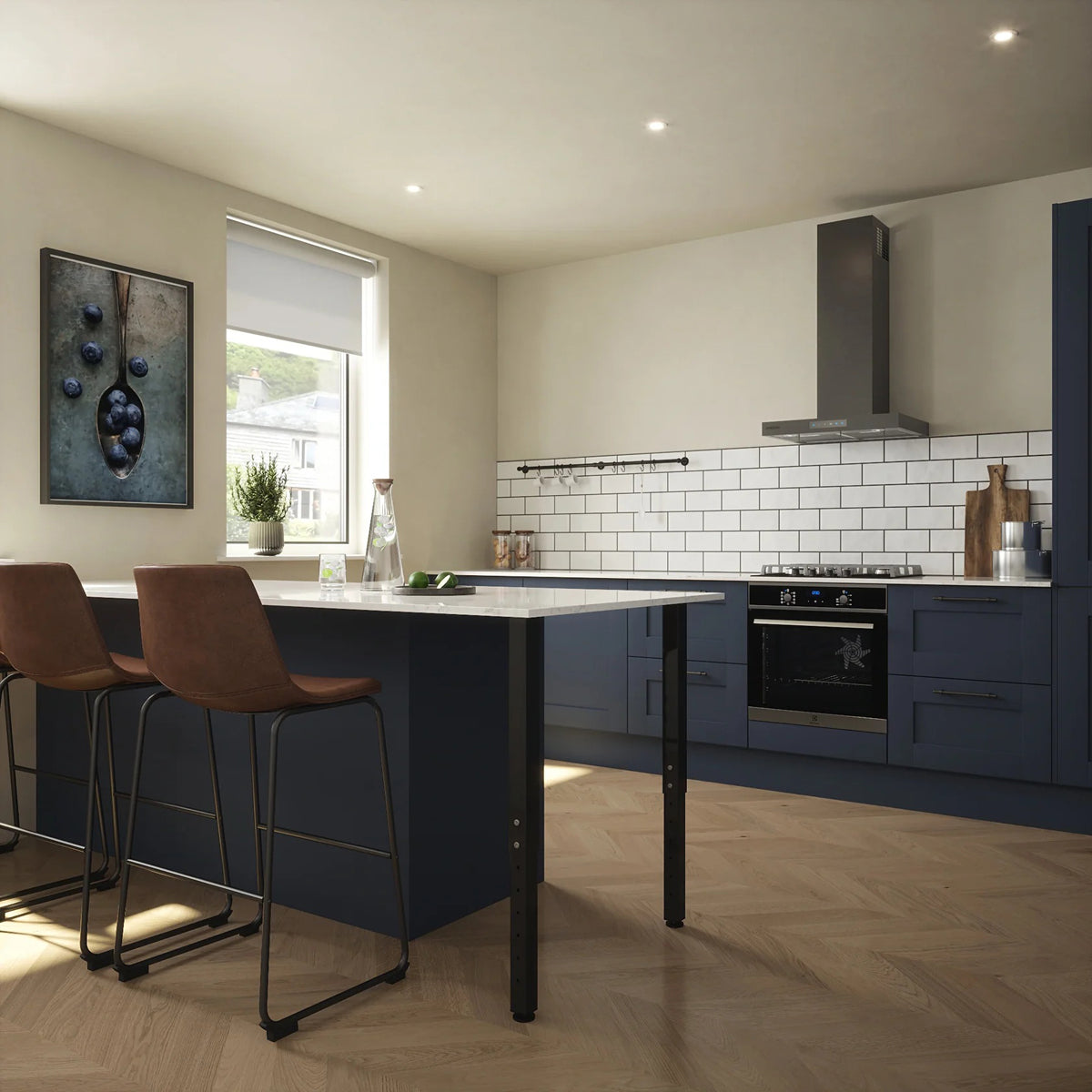 TABLE LEG SQUARE ADJ 50x50x600-1000 BLK by ROTHLEY BURN LTD