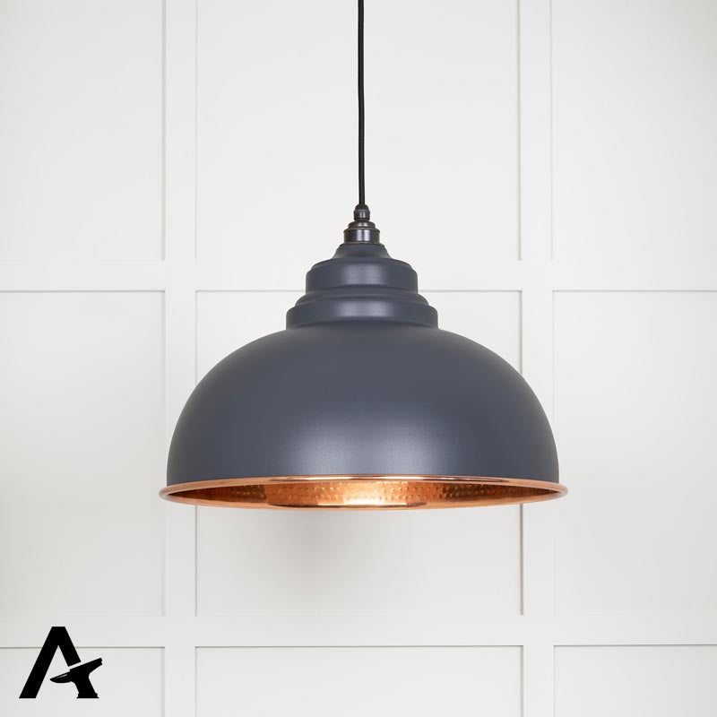 HARBORNE PENDANT HAMMERED 400x270 COP/SLATE - 49501SL by MARCHES (ANVIL) ARCHITECTURAL HARDWARE