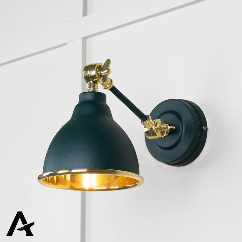 BRINDLEY WALL LIGHT SMOOTH 139x124 BRS/DINGLE - 49716SDI by MARCHES (ANVIL) ARCHITECTURAL HARDWARE