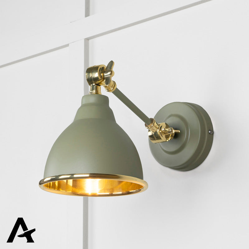 BRINDLEY WALL LIGHT SMOOTH 139x124 BRS/TUMP - 49716STU by MARCHES (ANVIL) ARCHITECTURAL HARDWARE