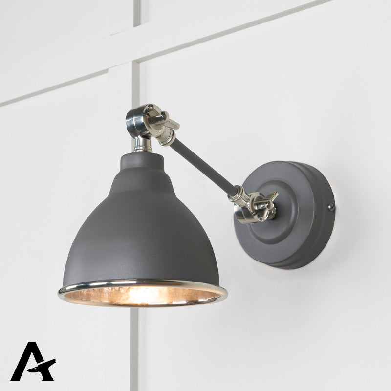 BRINDLEY WALL LIGHT HAMMERED 139x124 PNP/BLUFF by MARCHES (ANVIL) ARCHITECTURAL HARDWARE