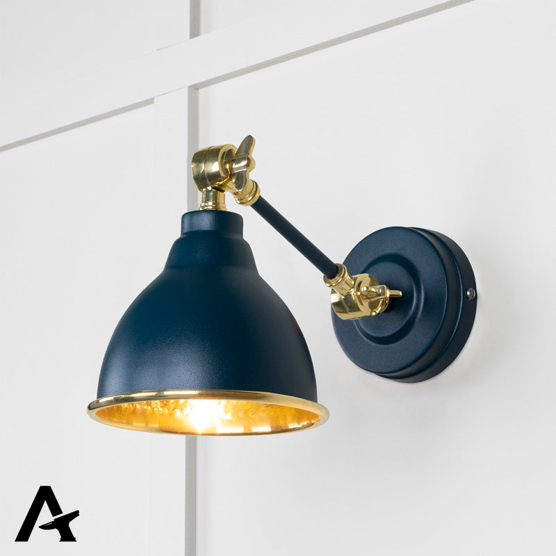 BRINDLEY WALL LIGHT HAMMERED 139x124 BRS/DUSK - 49719SDU by MARCHES (ANVIL) ARCHITECTURAL HARDWARE