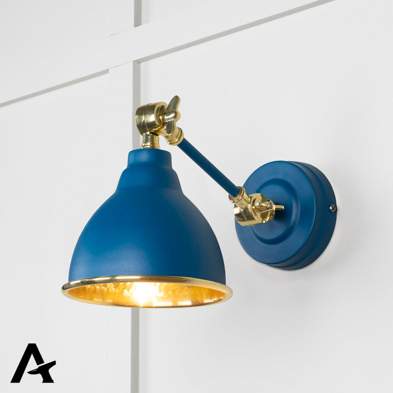 BRINDLEY WALL LIGHT HAMMERED 139x124 BRS/UPSTREAM by MARCHES (ANVIL) ARCHITECTURAL HARDWARE