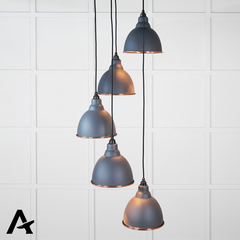 BRINDLEY CLUSTER PENDANT HAMMERED 260x270 COP/SLATE - 49739SSL by MARCHES (ANVIL) ARCHITECTURAL HARDWARE