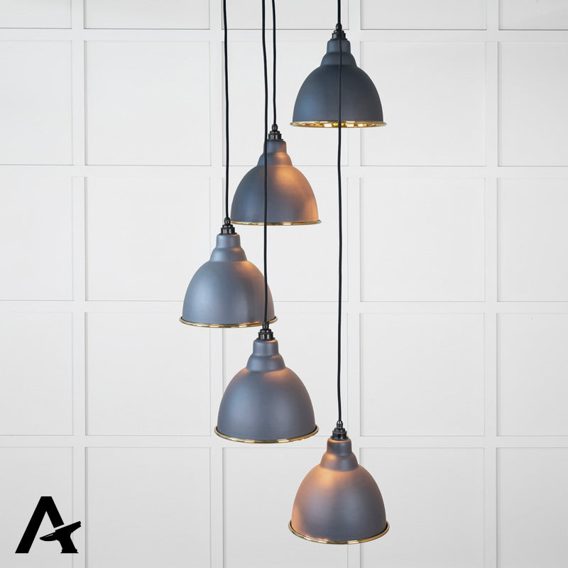 BRINDLEY CLUSTER PENDANT HAMMERED 260x270 BRS/SLATE by MARCHES (ANVIL) ARCHITECTURAL HARDWARE