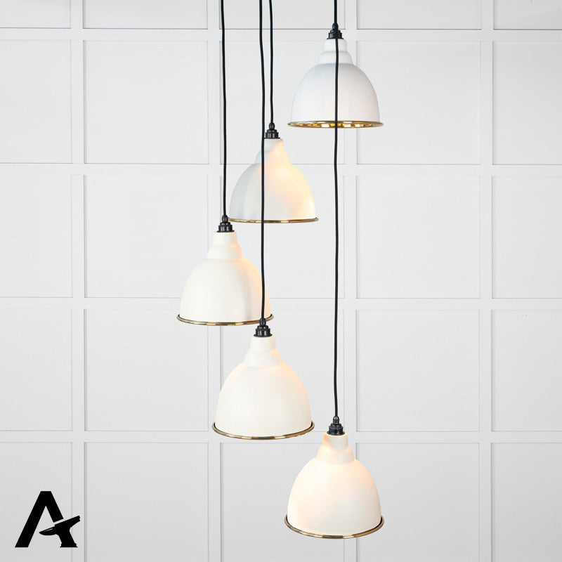 BRINDLEY CLUSTER PENDANT HAMMERED 260x270 BRS/TEASEL - 49741STE by MARCHES (ANVIL) ARCHITECTURAL HARDWARE
