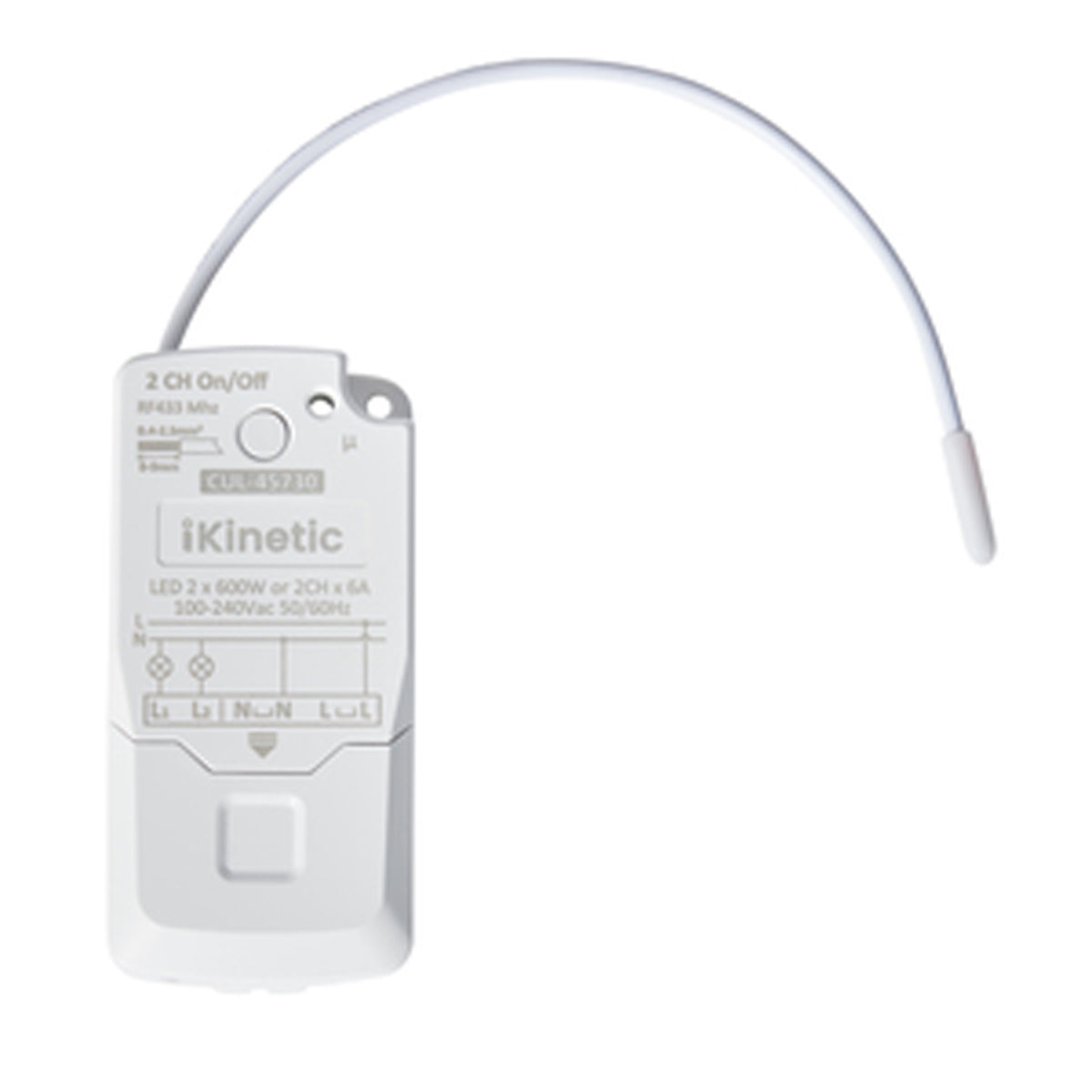 KINETIC PRO RECEIVER IP20 2CH RF ON/OFF 2x6A/2x6000W