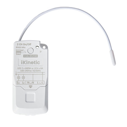KINETIC PRO RECEIVER IP20 2CH RF ON/OFF 2x6A/2x6000W