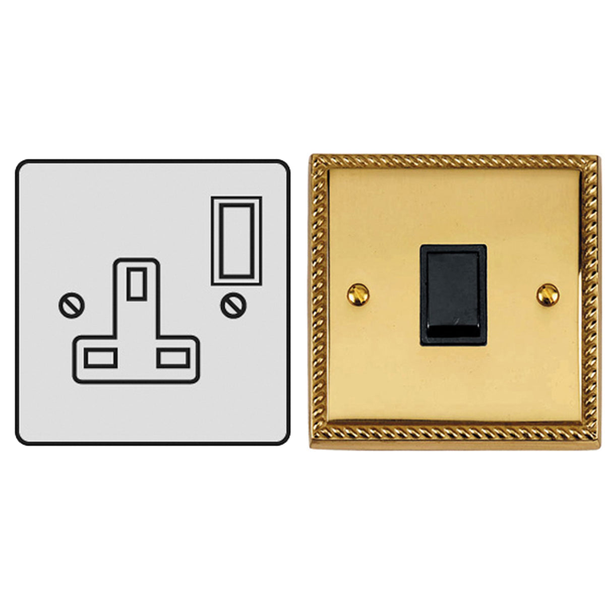 CON S/SOCKET 13A SNG GEO/WHI by M MARCUS LTD