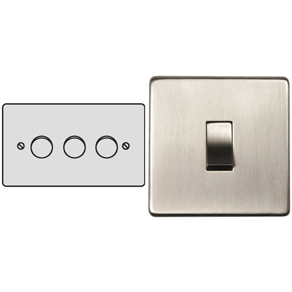 STR DIM/SWITCH LV 3G 250VA SNP by M MARCUS LTD
