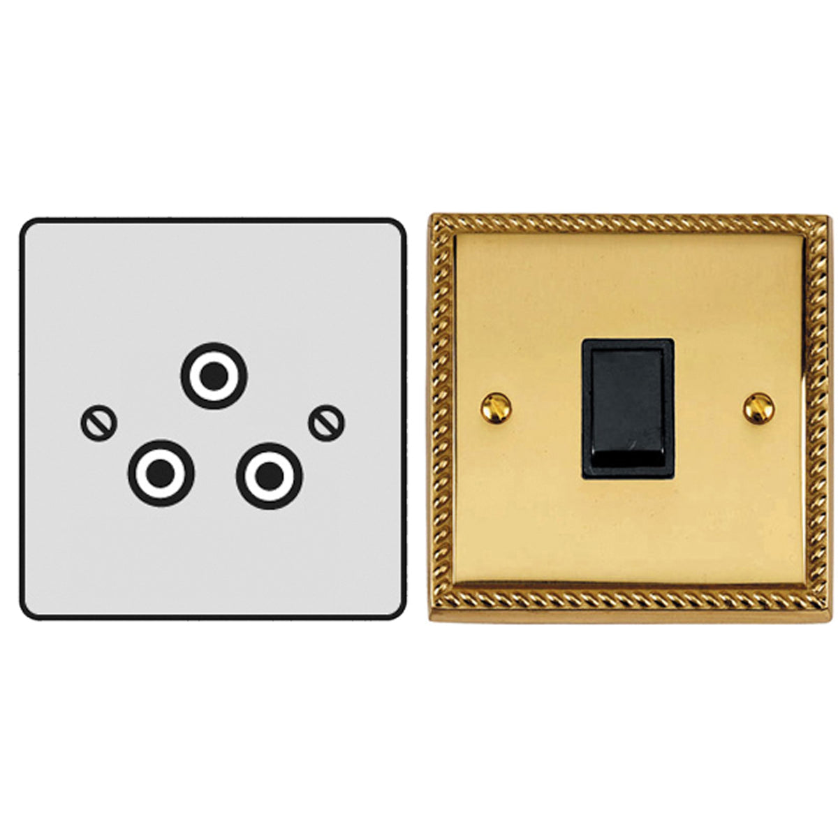 CON R/PIN SOCKET 5A 3PIN GEO/WHI by M MARCUS LTD