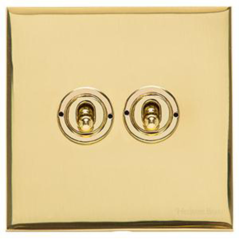 WINCHESTER 01 2G 2W TOGGLE SWITCH, 088x088mm POLISHED BRASS by M MARCUS LTD