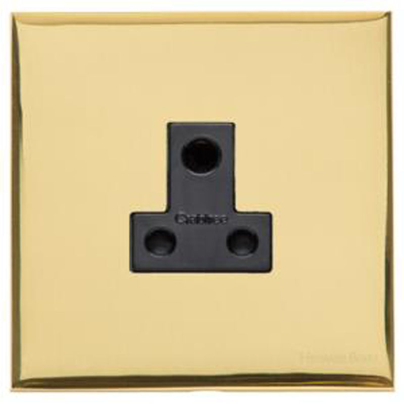WINCHESTER 01 1G 5A 3PIN SOCKET, 148x088mm POLISHED BRASS/BLACK by M MARCUS LTD