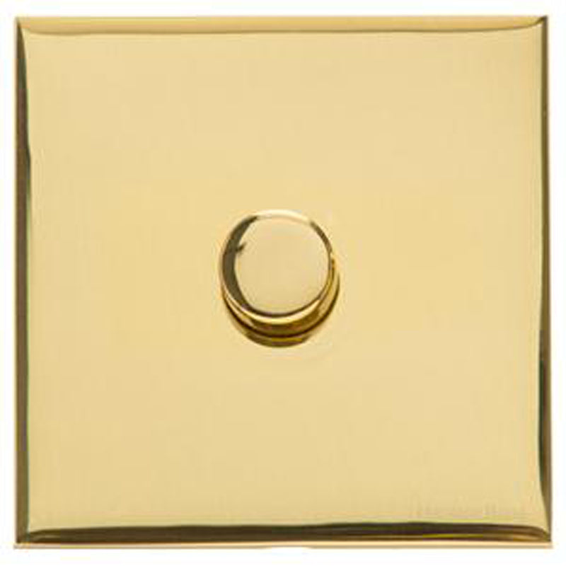 WINCHESTER 01 1G 2W DIMMER TRAILING EDGE, 088x088mm POLISHED BRASS by M MARCUS LTD