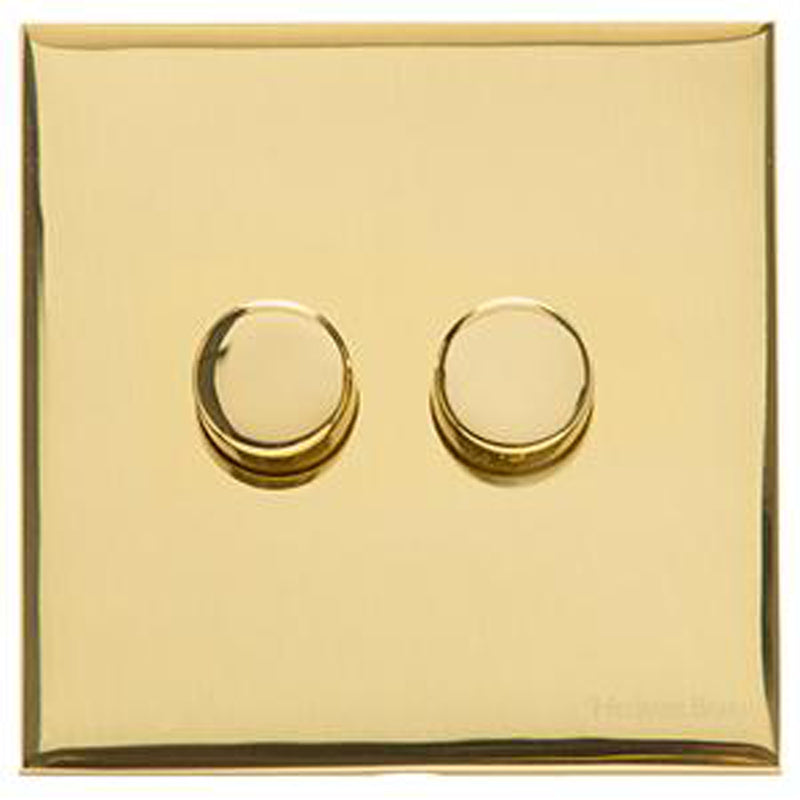 WINCHESTER 01 2G 2W DIMMER TRAILING EDGE, 088x088mm POLISHED BRASS by M MARCUS LTD