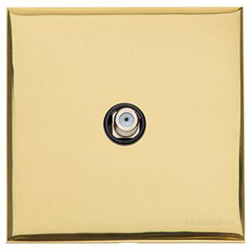 WINCHESTER 01 1G SATELLITE SOCKET, 088x088mm POLISHED BRASS/BLACK by M MARCUS LTD